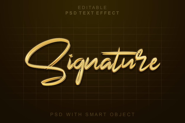 PSD Эффект роскошного стиля 3d-текста подписи