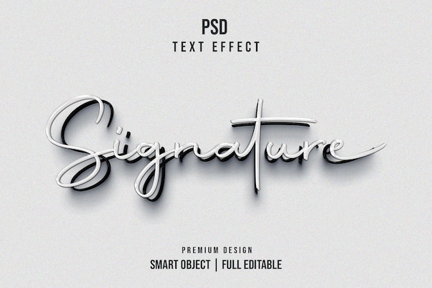 Signature Editable 3D Text Effect