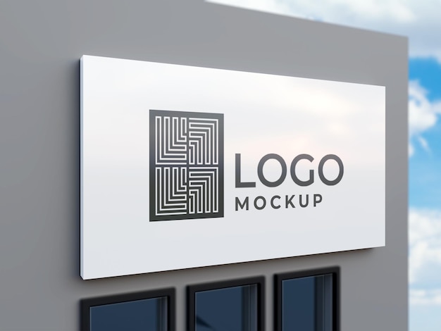 Signboard Logo Mockup 3D Rendering