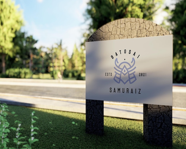 PSD signboard logo mockup design03