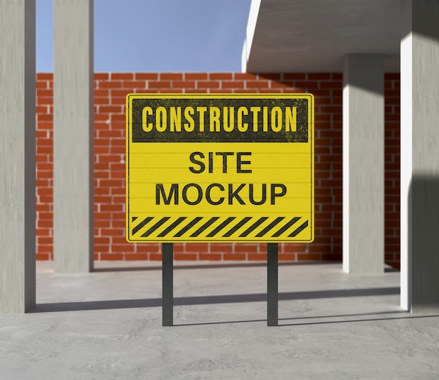 Signboard mock-up at construction site