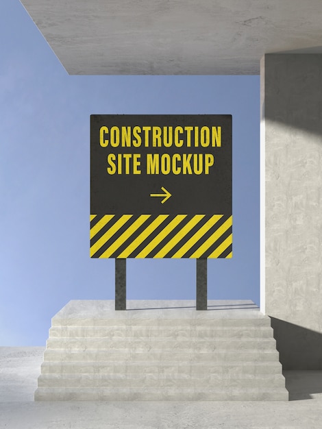 PSD signboard mock-up at construction site