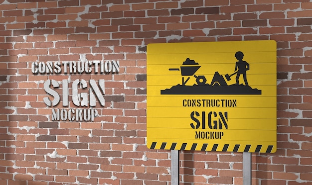 PSD signboard mock-up design at construction site