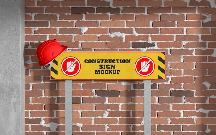 PSD signboard mock-up design at construction site