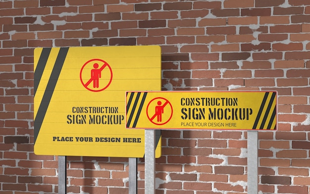 Signboard mock-up design at construction site