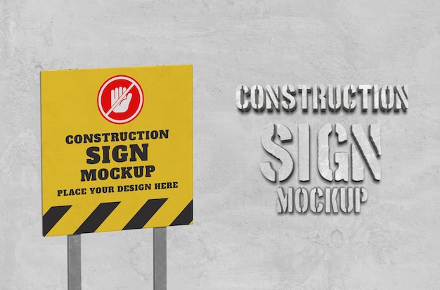 PSD signboard mock-up design at construction site