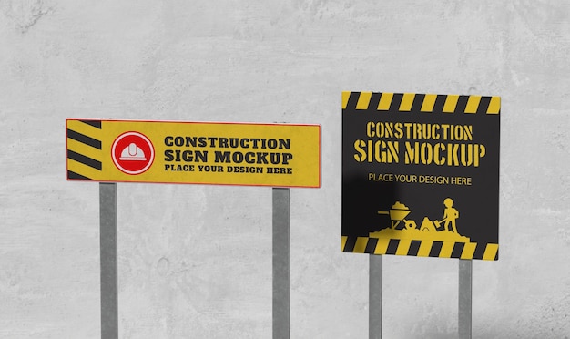 Signboard mock-up design at construction site