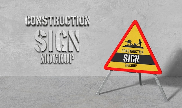 Signboard mock-up design at construction site