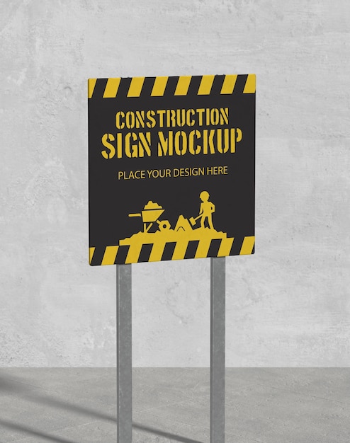 Signboard mock-up design at construction site