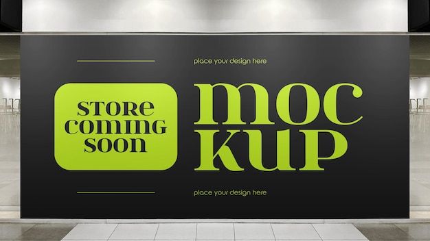 PSD signboard store coming soon mockup psd template