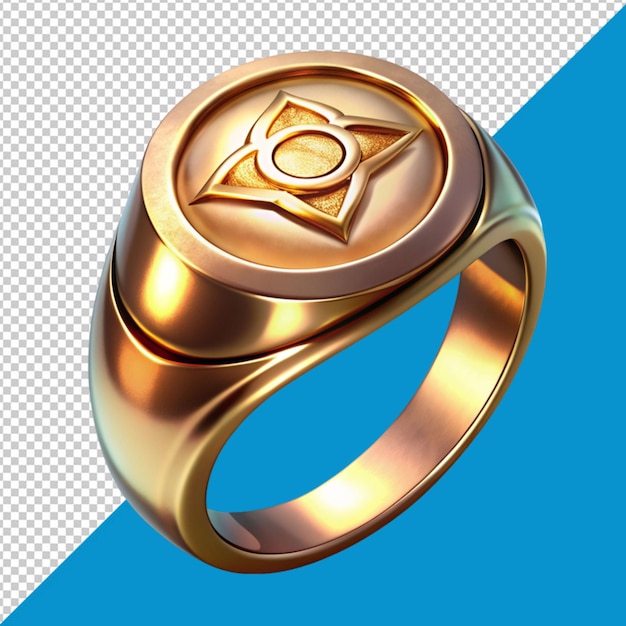 PSD signet ring on transparent background