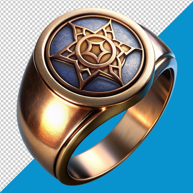 Signet ring on transparent background