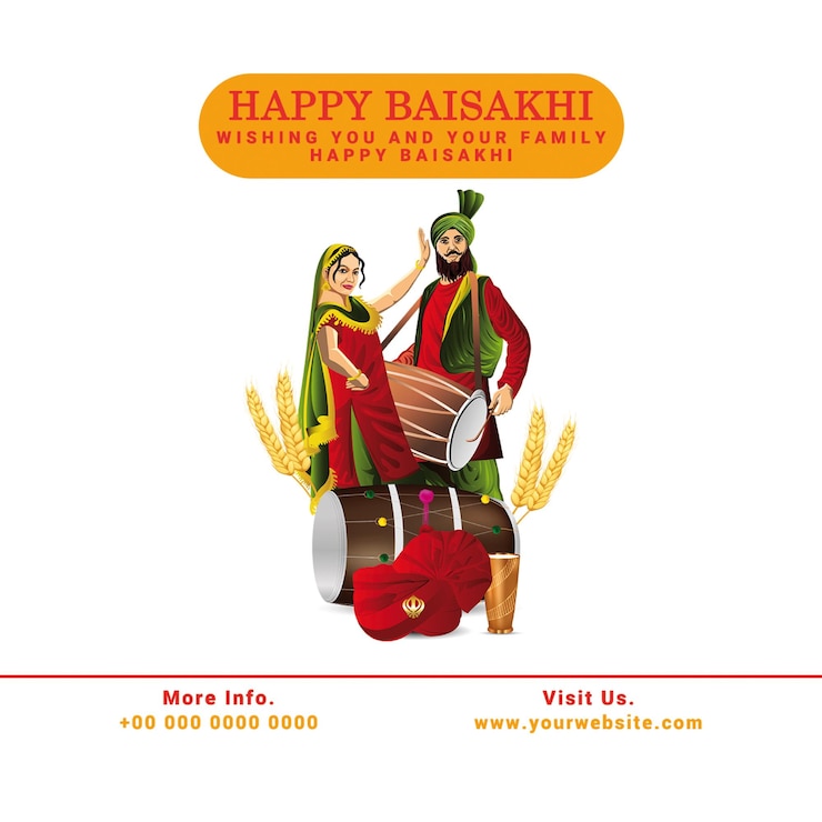 PSD sikh new year happy baisakhi background