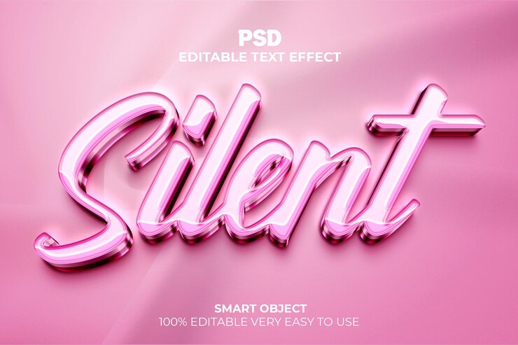 Silent 3D Editable Photoshop text effect style