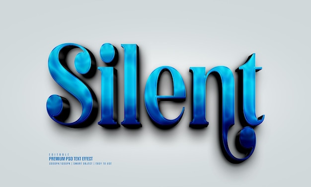 PSD silent 3d editable premium psd text effect