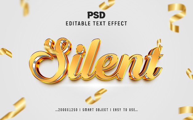 Silent 3d editable text effect style