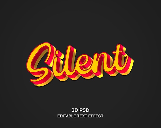 PSD silent 3d editable text effect with premium background