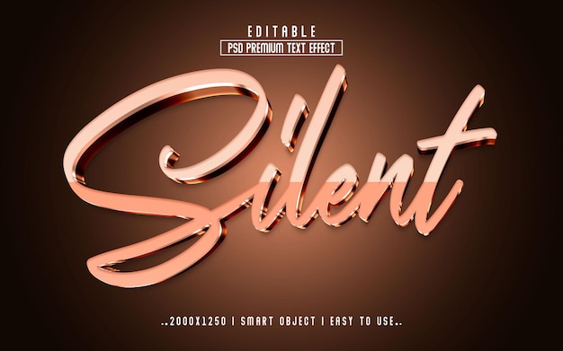 PSD silent 3d style text effect