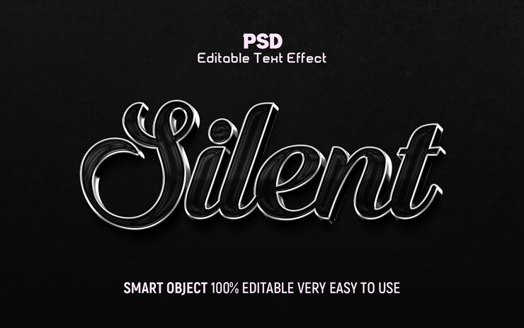 Silent 3D Text Effect Style