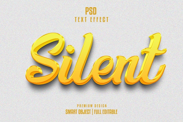 Silent 3d text effect