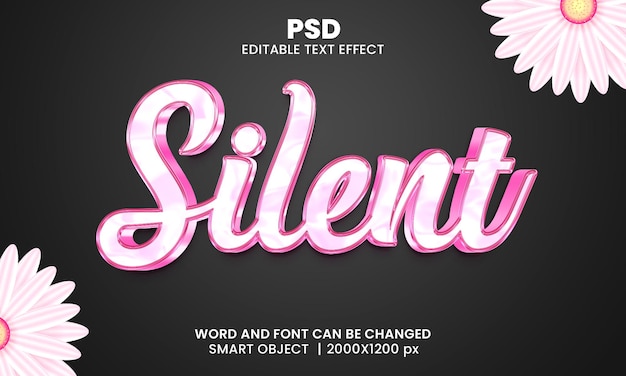 PSD silent golden 3d editable photoshop text effect style with modern background