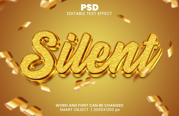 silent luxury 3d editable photoshop text effect style with background