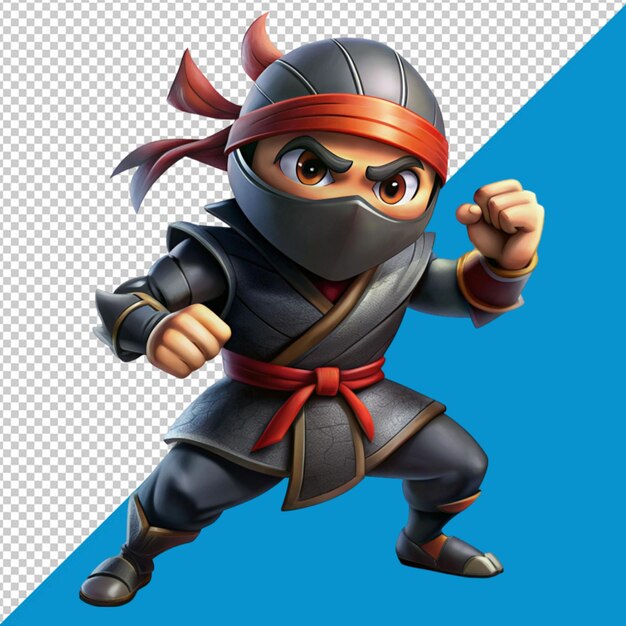 PSD silent ninja on transparent background