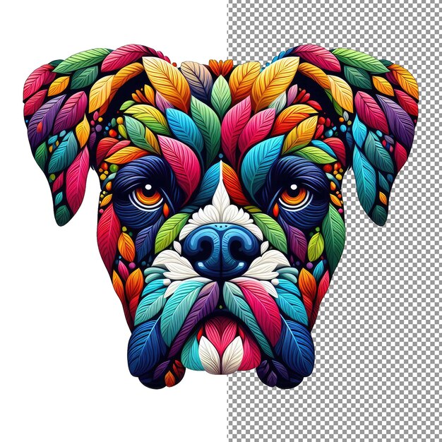 PSD silhouet symphony artistic dog face op een blanco doek