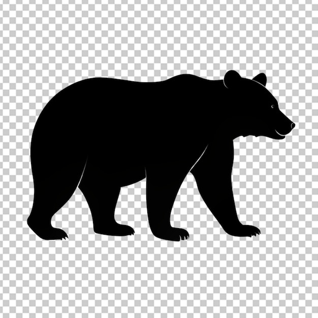 PSD silhouette bear on transparent bg