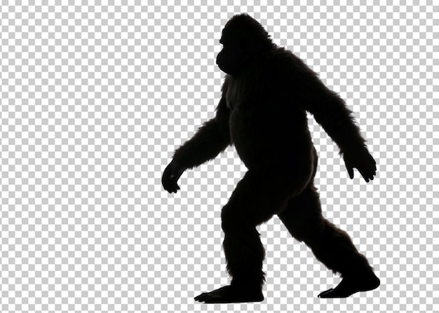 A silhouette of a bigfoot