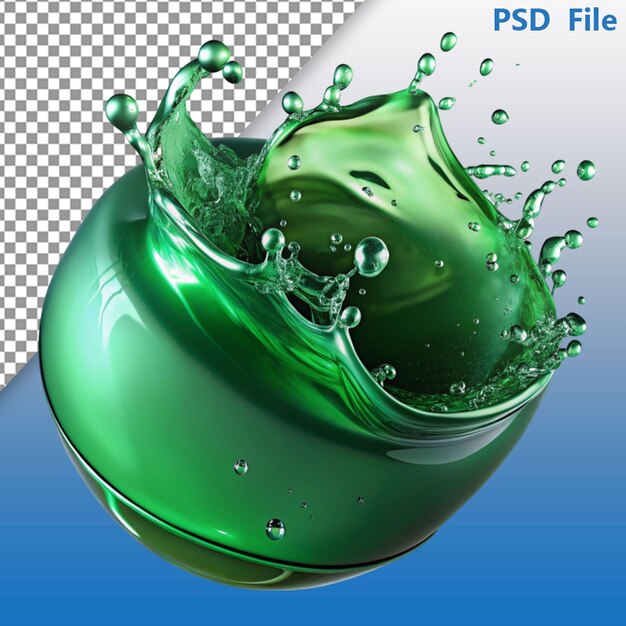 PSD silhouette of bottle with water splashes