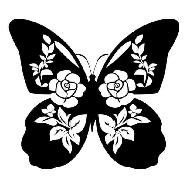 PSD a silhouette butterfly clipart for decoration aigenerated