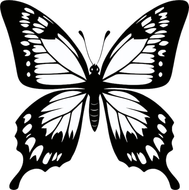 PSD a silhouette butterfly clipart for decoration aigenerated