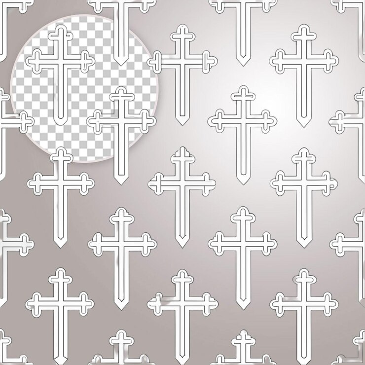 PSD silhouette christian cross collection on transparent background