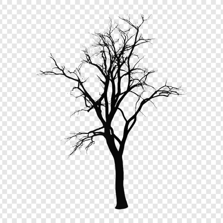 PSD silhouette of a dead tree
