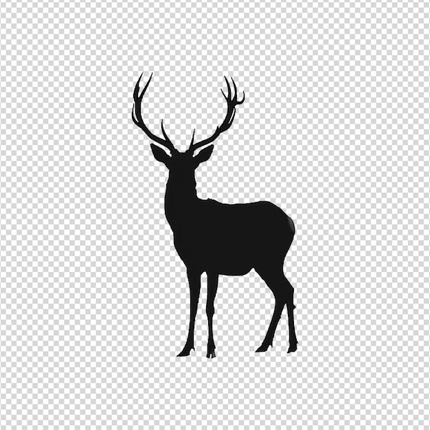 PSD silhouette deer isolated on transparent background