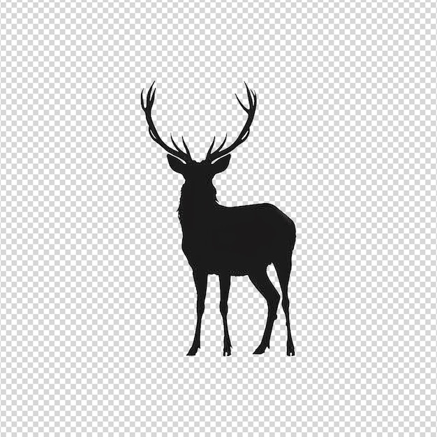 PSD silhouette deer isolated on transparent background