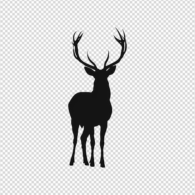 PSD silhouette deer isolated on transparent background