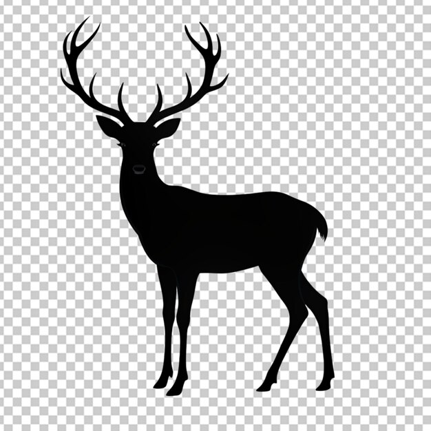 PSD silhouette of deer on transparent bg