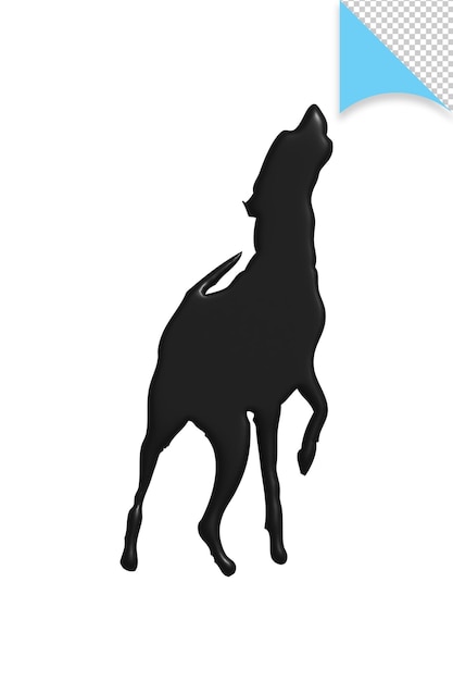 A silhouette of a dog with a white background