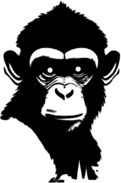 PSD silhouette drawing of monkey aigenerated