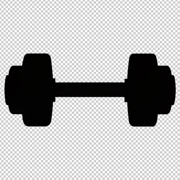 PSD silhouette of a dumbbells on transparent background