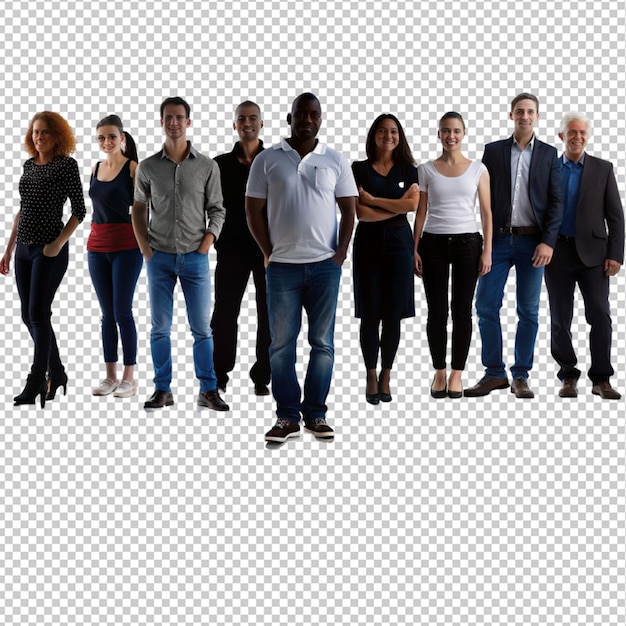 PSD silhouette group of a people on transparent background