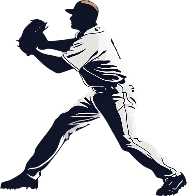 Silhouette icon of a baseball player