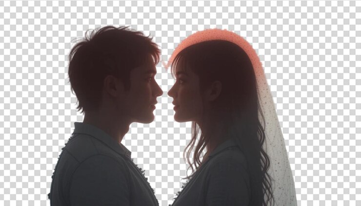 PSD 사랑 하는 부부 의 실루