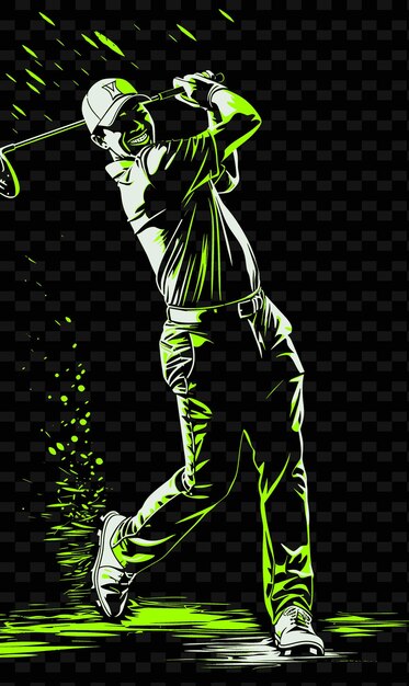 PSD silhouette of a man playing a club