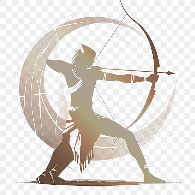 A silhouette of a man with a bow and arrow