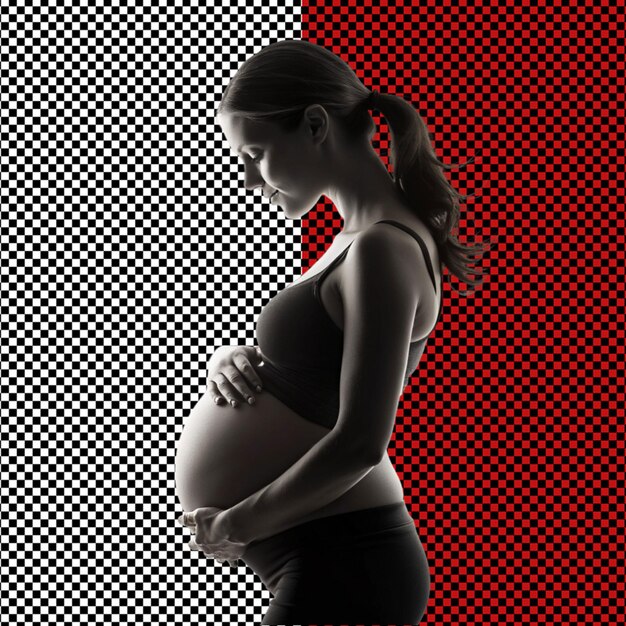 PSD silhouette of a pregnant girl on transparent background