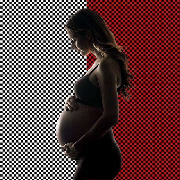 PSD silhouette of a pregnant girl on transparent background