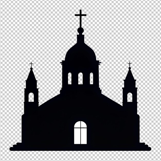 PSD 透明な背景の教会のシルエット